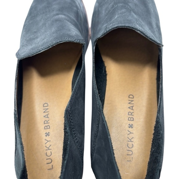 LUCKY BRAND Cahill Womens Shoe Sz 8.5 Loafers Black Leather Slip On Convertible - Picture 7 of 9